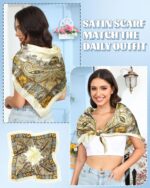 AWAYTR 35” Large Square Satin Head Scarf - 3Pcs Satin Hair Scarves Silk Bandana Scarf Headscarf Silk Feeling Scarf for Women - Image 4