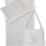 Acupressure Mat and Pillow Set,Natural Eco Linen & Coconut Fiber Filling,FSA/HSA Eligible,for Back/Neck Pain Relief, Sciatic, Headache and Muscle Relaxation, Comes with Carrying Bag