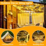 66Ft 200 LED Fairy Lights Plug in, Waterproof String Lights Outdoor 8 Modes Christmas Light Bedroom Decor, Twinkle Lights for Girl's Room Garden Halloween Christmas Decorations (Warm White) - Image 7
