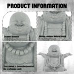 Buddha Sandstone Statues, Zen Monk Praying Statue Sculptures Ornament for Wealth Good Luck Feng Shui Decor Home Office Car Decoration(Laughing Buddha) - Image 3