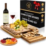 Charcuterie Board Gift Set - Bamboo Cheese Board and Charcuterie Boards Set - Housewarming Gifts New Home, Wedding Gifts for Couples 2025, Bridal Shower Gift, Birthday Gifts for Women