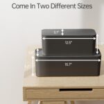 YECAYE 2 Pack Cable Management Box, Pet and Baby Proofing Cable Organizer Box, Large and Medium Size Cord Management Box,Cord Organizer, Perfect for Office & Home Cord Hider,Cable Hider,Black - Image 2