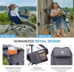 EVER ADVANCED Padded Hammock Camping Chair, Oversized Heavy Duty Swing Chair with Detachable Cup Holder, Portable Folding Rocking Camping Chair for Outdoor&Indoor, Support Up to 400lbs, Grey - Image 9