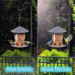 Bird Feeders for Outdoors, eWonLife Bird Feeder Outside Hanging, Squirrel Proof, Easy Clean and Fill, Adjustable Feeder with Sturdy Wire and Roof, Plastic, for Garden, Backyard, Terrace(25 OZ/Pack) - Image 2