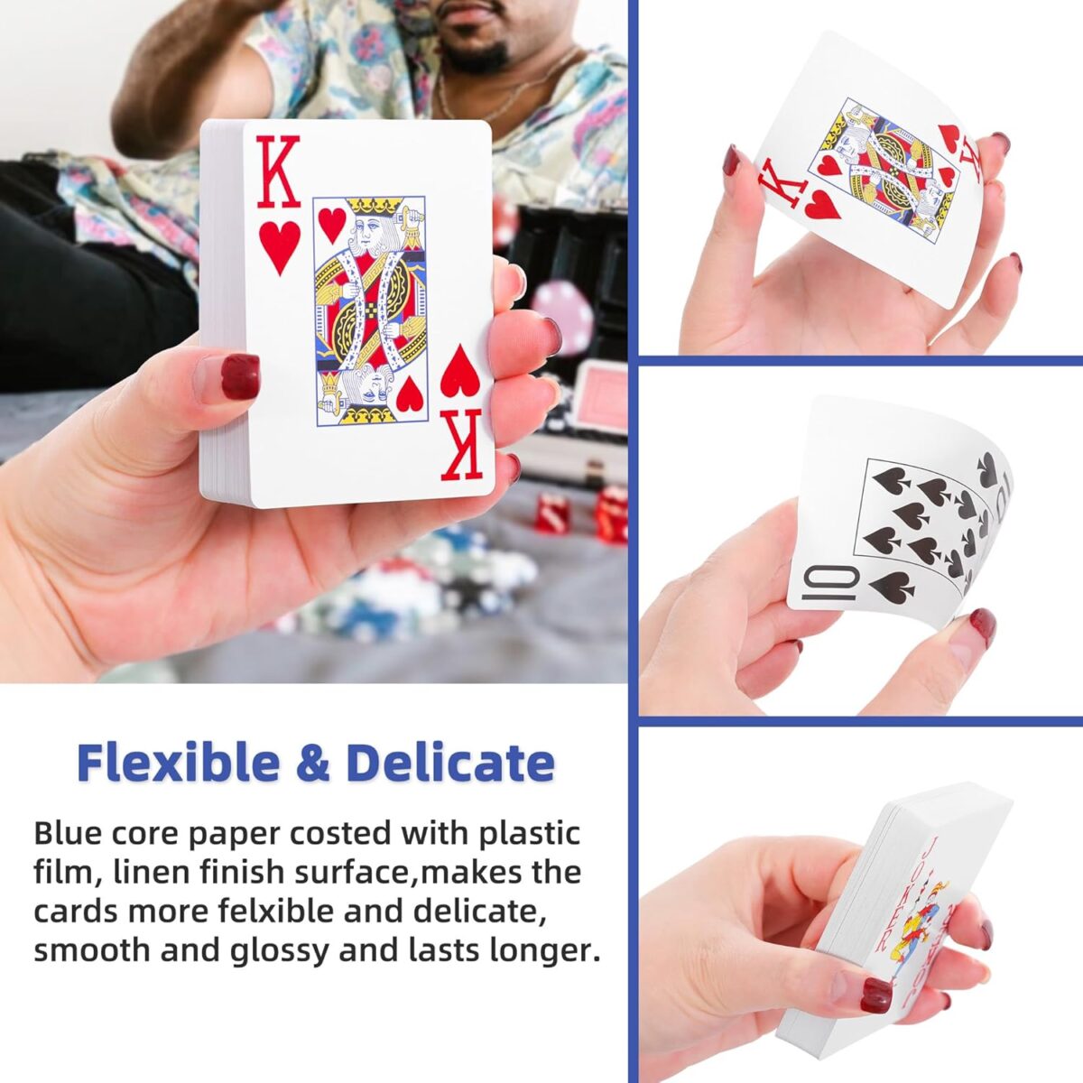 Playing Cards Large Print for Adults - 2 Pack, Large Print Playing Cards for Seniors, Vision Impaired, Low Vision Crowd, for Blackjack, Euchre, Canasta Card Game - Image 5