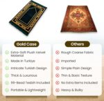 Home Collection Islamic Prayer Mat - Islam Praying Rug for Muslim Women & Men - Soft Turkish Salah Mats Eid & Ramadan Gifts - Pray Bead (Tesbih) Included - Made in Turkiye - Green - Image 6