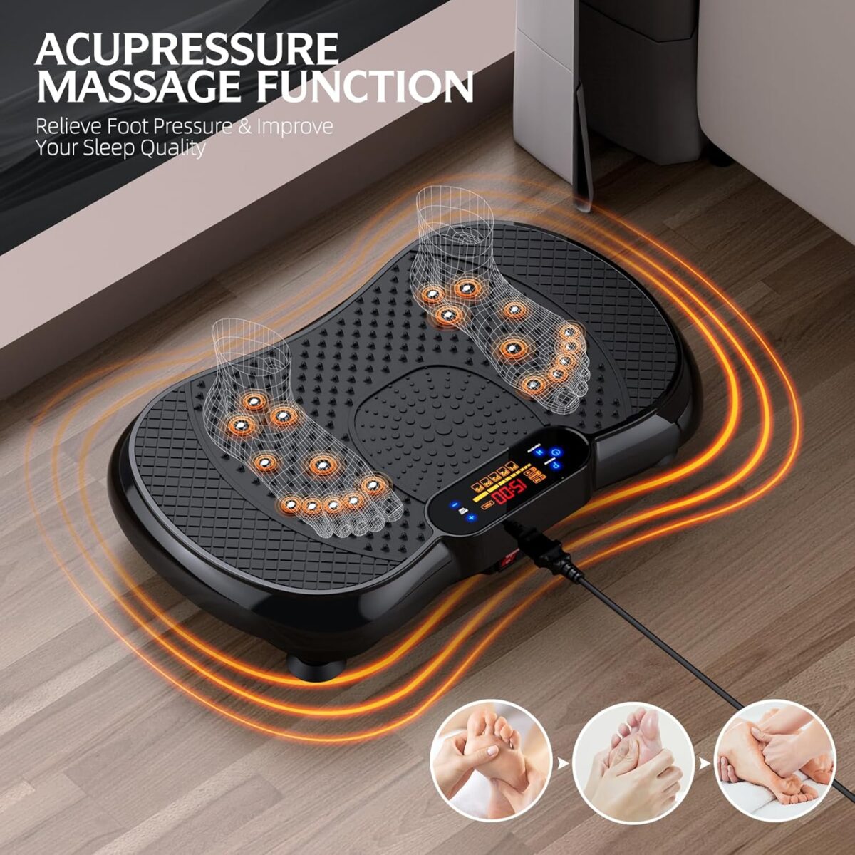 Vibration Plate Exercise Machine, PBYRD Lymphatic Drainage Machine for Weight Loss, Full Body Workout Vibrate Fitness Platform, Helps Toning Shaping Wellness Home Gyms Workout - Max User Weight 330lbs - Image 5