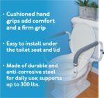 Carex Toilet Safety Frame - Toilet Safety Rails With Adjustable Width - Toilet Rails For Elderly, Handicap, Home Health Care Equipment After Surgery, Supports 300lbs - Image 4
