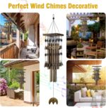 Wind Chimes for Outside, 30"Memorial Wind Chimes with 24 Copper Tubes and 16 Copper Bell for Garden,Patio,Window Wind Chime Hanging Decoration,Bronze Memorial Sympathy Wind Chimes Gifts for Mom - Image 6