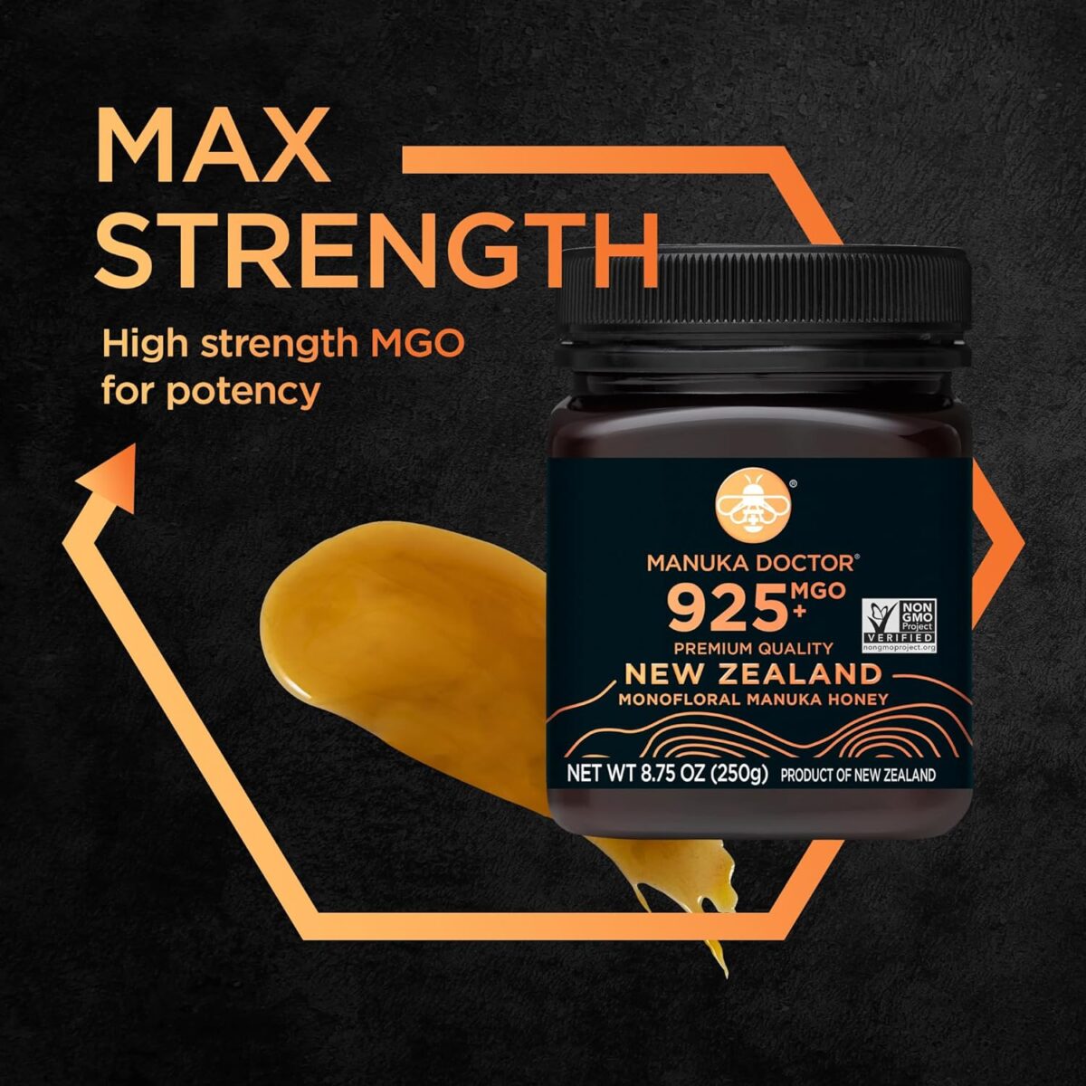 MANUKA DOCTOR - MGO 925+ Manuka Honey Monofloral, 100% Pure New Zealand Honey. Certified. Guaranteed. RAW. Non-GMO (8.75 oz) - Image 5