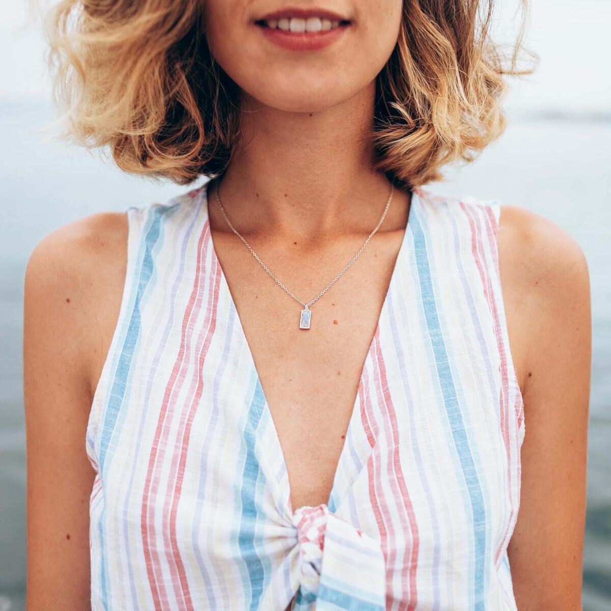 HOPE LOVE SHINE New Beginnings Rainbow Moonstone Sterling Silver Necklace for Women - Image 6