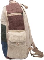 Large Hemp Backpack Multi 8 Functional Pocket Bag - Eco Friendly Unisex Rustic Durable Day Backpack by Freakmandu - Image 5