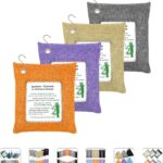 Bamboo Charcoal Bags Odor Absorber 4 Pack×500g Bamboo Charcoal Air Purifying Bags, for Car Air Fresheners, Odor Eliminator for Home，Shoe Deodorizer - Colorful-Activated Charcoal Odor Absorbers