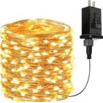 66Ft 200 LED Fairy Lights Plug in, Waterproof String Lights Outdoor 8 Modes Christmas Light Bedroom Decor, Twinkle Lights for Girl's Room Garden Halloween Christmas Decorations (Warm White)