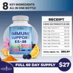 NEW AGE 8 in 1 Immune Support Booster Supplement with Echinacea, Vitamin C and Zinc 50mg, Vitamin D 5000 IU, Turmeric Curcumin & Ginger, B6, Elderberry 120 Count (Pack of 2) - Image 6