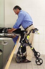 Medline Premium Empower Folding Mobility Rollator Walker with Memory Foam Seat, Black, 300 lb. Weight Capacity, 8” Wheels, Cupholder,Rolling Walker for Mobility Impairment, Adjustable Handles - Image 6