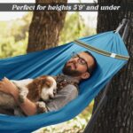 Tranquillo Hammock 550 lbs Capacity Uniki Double Hammock Stand, Portable Hammock Stand, Collapsible Outdoor Hammock with Stand, Signature Steel Stand Breathable Canvas Hammock Net, Blue - Image 6