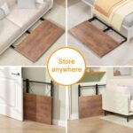 VECELO 39 Inch Folding Desk Simple Assembly Desk, Writing Computer Desk for Home Office Study Office Desk Foldable Table for Small Spaces, Brown - Image 7