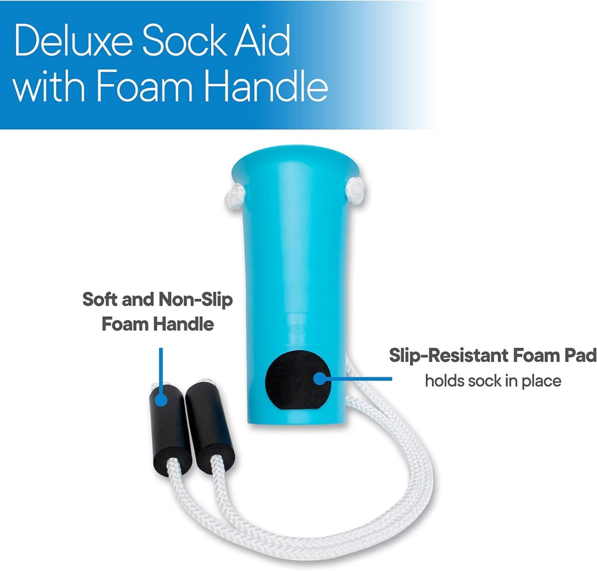 RMS Sock Aid Kit - Easy On Easy Off Device for Putting On Socks and Removing Socks or Stockings for Men and Women with Limited Mobility (Blue) - Image 4