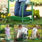 FLINTER Garden Kneeler and Seat, 10.2" Wider Heavy Duty Thick Gardening Bench for Kneeling and Seat - Multifunctional Kneeler Bench, Gardening Gifts for Women, Seniors Grandparents, Green - Image 4