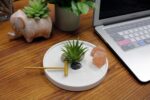 Nature's Mark Mini Zen Garden Kit for Desk with White Sand, Rake, White Base, Salt Rock and Air Plant (Round) - Image 6