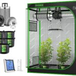 VIVOSUN 4' x 2' Complete Grow Tent Kit - 4 Inch 203 CFM Air Filtration Kit, 4' x 2' Grow Tent, 5-Pack 5 Gallon Grow Bags, 5' x 15' Trellis Netting and Hygrometer