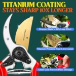 Haus & Garten ClassicPRO 8.5" Professional Premium Titanium Bypass Pruning Shears - Use As Pruners, Garden Shears, Heavy Duty Handheld Pruning Shears For Gardening, Clippers, Pruner Scissor Tool - Image 2