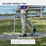 Drive Medical Deluxe 2-Button Folding Walker, Lightweight Walkers for Seniors and Adults, Medical Walker, Bariatric Walker (Up to 350 Pounds), Standard, Silver - Image 7