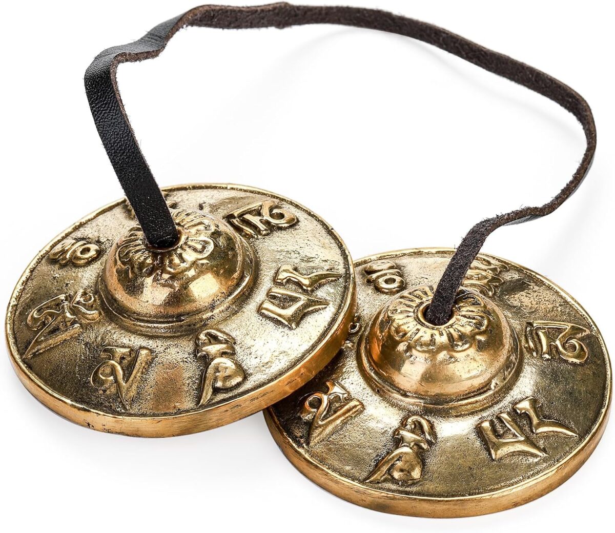 Foraineam Tingsha Cymbals Meditation Chime Bells, 2.5 Inch Brass Tibetan Tingsha Bells Relaxation Musical Instruments for Mindfulness, Chakra Healing, Stress Relief, Sound Awakening, Yoga Meditation - Image 1