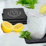 My Personal Memories Custom Engraved Slate Stone Drink Coasters Set of 4 - Monogrammed and Personalized (Square) - Image 5