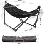 Tranquillo Uniki 3-Year Warranty Hammock Stand, Instant 30s Foldable Hammock with Stand, 550 lbs Capacity Camping Hammock for 1 Persons, Portable & Durable Premium Hammock, Black - Image 5