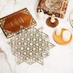 Leinuosen 4 Pcs 12 Inch Crystal Grid Board Sacred Geometric Wall Art Set Metatron Cube, Flower of Life, Sri Yantra, 64 Star Tetrahedron Pagan Decor Home Wall Decor for Room (Wood Color) - Image 3