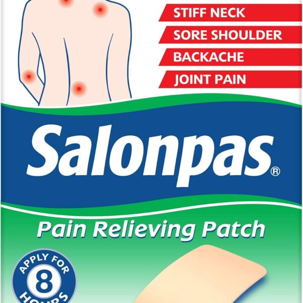 Salonpas Pain Relieving Patch for Back, Neck, Shoulder, Knee Pain and Muscle Soreness - 8 Hour Pain Relief - 60 Count