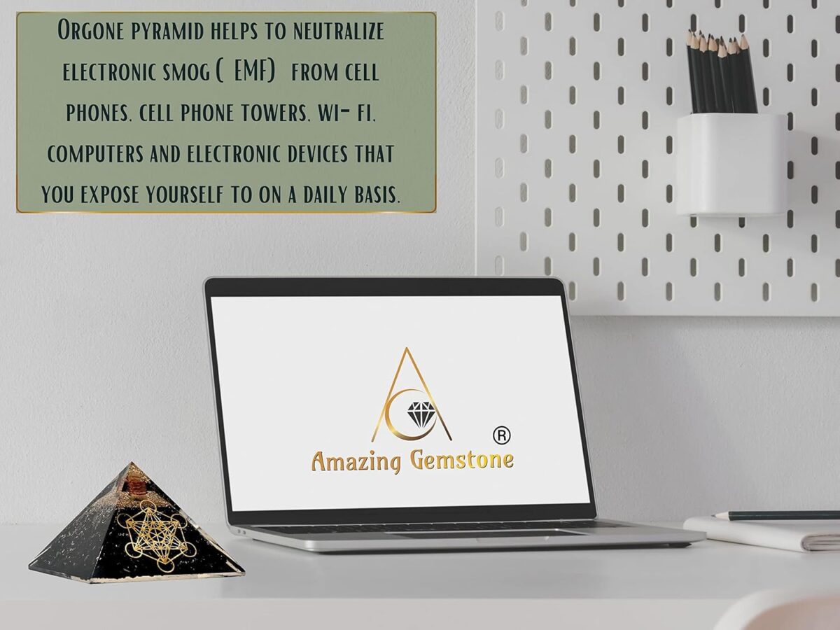 Large Orgone Pyramid of Shungite Stones | Shungite Pyramid Crystal | Metatron Cube Orgonite Pyramid | Organ Pyramids Positive Energy Healing - Image 7