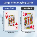 Playing Cards Large Print for Adults - 2 Pack, Large Print Playing Cards for Seniors, Vision Impaired, Low Vision Crowd, for Blackjack, Euchre, Canasta Card Game - Image 3