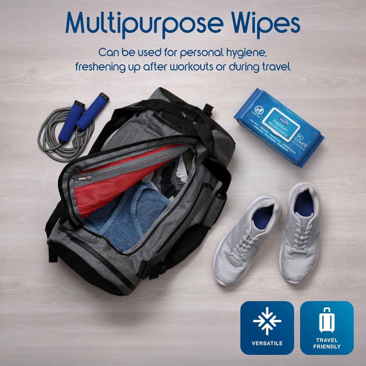 Inspire Adult Wet Wipes, Wash Cloths | Adult Wipes for Incontinence & Cleansing for Elderly, 8"x12" Count 12 packs of 50 - Image 7