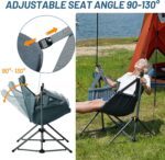TIMBER RIDGE Hammock Camping Chair with Adjustable Backrest, Heavy Duty Folding Hammock Chair Supports 300lbs, Portable Hammock Chair for Camping, Travelling and Patio, Blue - Image 6