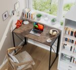 Coavas Small Folding Desk 31.5 inch Foldable Computer Desks, Spaces Saving Writing Table for Bedroom, Home Office, Dorm, Apartment, Kids, Adults, Brown - Image 7