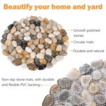 River Rock Stepping Stones Outdoor for Garden Walkway, 10 inch Diameter 6 Pcs Round Shape Paver Step Stones Polished Pebble River Stone Mat for Yard Lawn Patio Pathway Walk Way - Multi-Color - Image 4