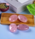 Rose Quartz Palm Stone Crystal Natural Chakra Reiki Polished Healing Love Oval Pocket Worry Stone Crystals for Anxiety Stress Relief Therapy - Image 5