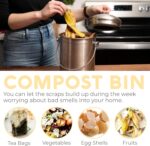 EPICA Countertop Compost Bin Kitchen | 1.3 Gallon | Odorless Composting Bin with Carbon Filters | Indoor Compost Bin with Lid | Stainless Steel Kitchen Composter for Food Scraps & Waste Recycling - Image 7