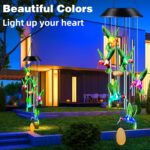 Wind Chimes,Hummingbird Solar Wind Chimes for Outside,Aluminum Tubes Memorial Wind Bell for Garden/Patio Decor Thanksgiving Gifts for Mom, Wife, Grandma Neighbors(25 Inch Deep Tone) - Image 4