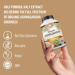 Organic Ashwagandha 2,100 mg - 100 Veggie Capsules Pure Organic Ashwagandha Powder and Root Extract - Stress Relief, Mood Enhancer - Image 5