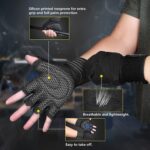 ihuan Ventilated Weight Lifting Gym Workout Gloves with Wrist Wrap Support for Men & Women, Full Palm Protection, for Weightlifting, Training, Fitness, Hanging, Pull ups - Image 6
