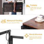 VECELO 39 Inch Folding Desk Simple Assembly Desk, Writing Computer Desk for Home Office Study Office Desk Foldable Table for Small Spaces, Brown - Image 5