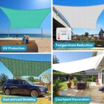 Amagenix Sun Shade Sail 16'X20' Curved Edge Outdoor Shade Canopy Light Grey Breathable 95% UV Block Shade Cloth for Patio Garden Backyard (We Make Custom Size) - Image 2
