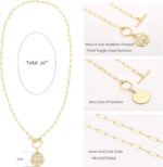 Aobei Pearl 18K Gold Moon Star Lion Evil Eye Love Heart Pendant Necklace Medallion Paperclip Chian Choker Layering Jewery for Women - Image 3