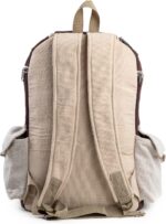 Large Hemp Backpack Multi 8 Functional Pocket Bag - Eco Friendly Unisex Rustic Durable Day Backpack by Freakmandu - Image 4