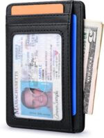 Buffway Slim Minimalist Front Pocket RFID Blocking Leather Wallets for Men and Women - Image 2