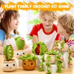 MAGIMUSE Crochet Kit for Beginners, Crochet Starter Kits for Adults Amigurumi Craft Knitting Crocheting Kits with Step-by-Step Video Tutorials, 6 Pack Hanging Potted Plants Family(40%+ Yarn - Image 7